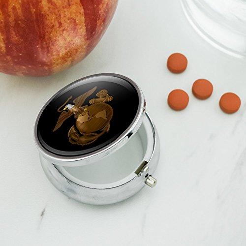 GRAPHICS & MORE Marine Corps USMC Golden Logo on Black Eagle Globe Anchor Officially Licensed Pill Case Trinket Gift Box