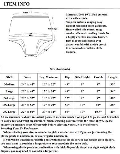 Haian Haian Adult Incontinence Snap-on Plastic Pants 3 Pack (XX-Large, Transparent Pink)