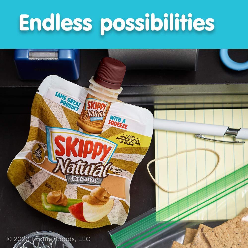 SKIPPY SKIPPY Squeeze Natural Creamy Peanut Butter, 6 Ounce (Pack of 6)