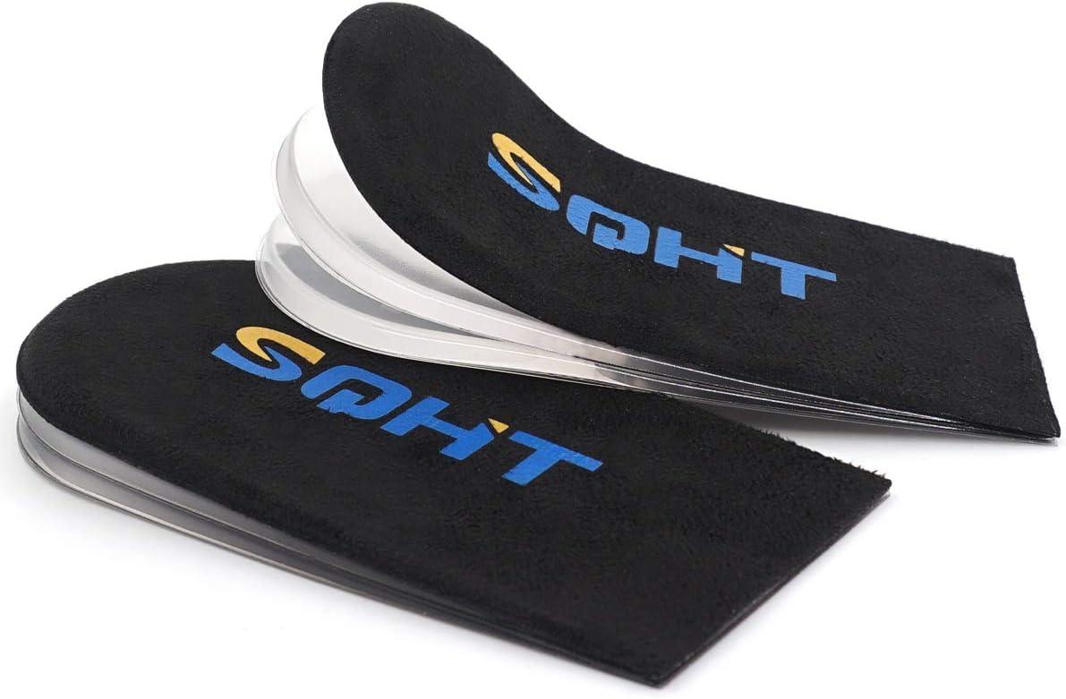 SQHT SQHT Adjustable Orthopedic Heel Lift Inserts - Height Increase Insoles for Leg Length Discrepancies and Achilles Tendonitis, Heel Cushion Lifts for Men and Women (BlackLarge-Women\'s 10-13|Men\'s 9-14)