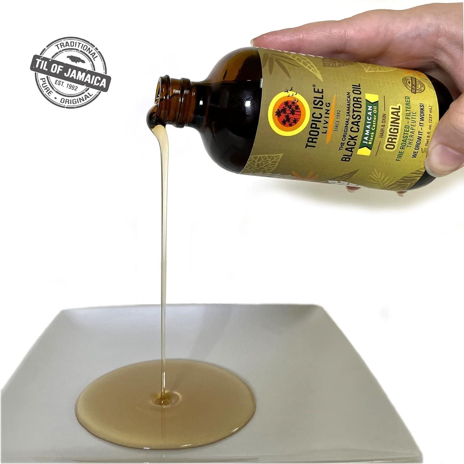 Tropic Isle Living Tropic Isle Living Jamaican Black Castor Oil 8oz | Rich in Vitamin E, Omega Fatty Acids & Minerals | For Hair Growth Oil, Skin Conditioning, Eyebrows & Eyelashes, Scalp and Nail Care