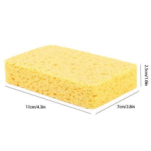 Tissting 3Pcs Kitchen Cleaning Sponges Cellulose Sponge Material Tableware Cleaning Tools Accessory for Cleaning Kitchen,Furniture,Bathroom(Yellow)