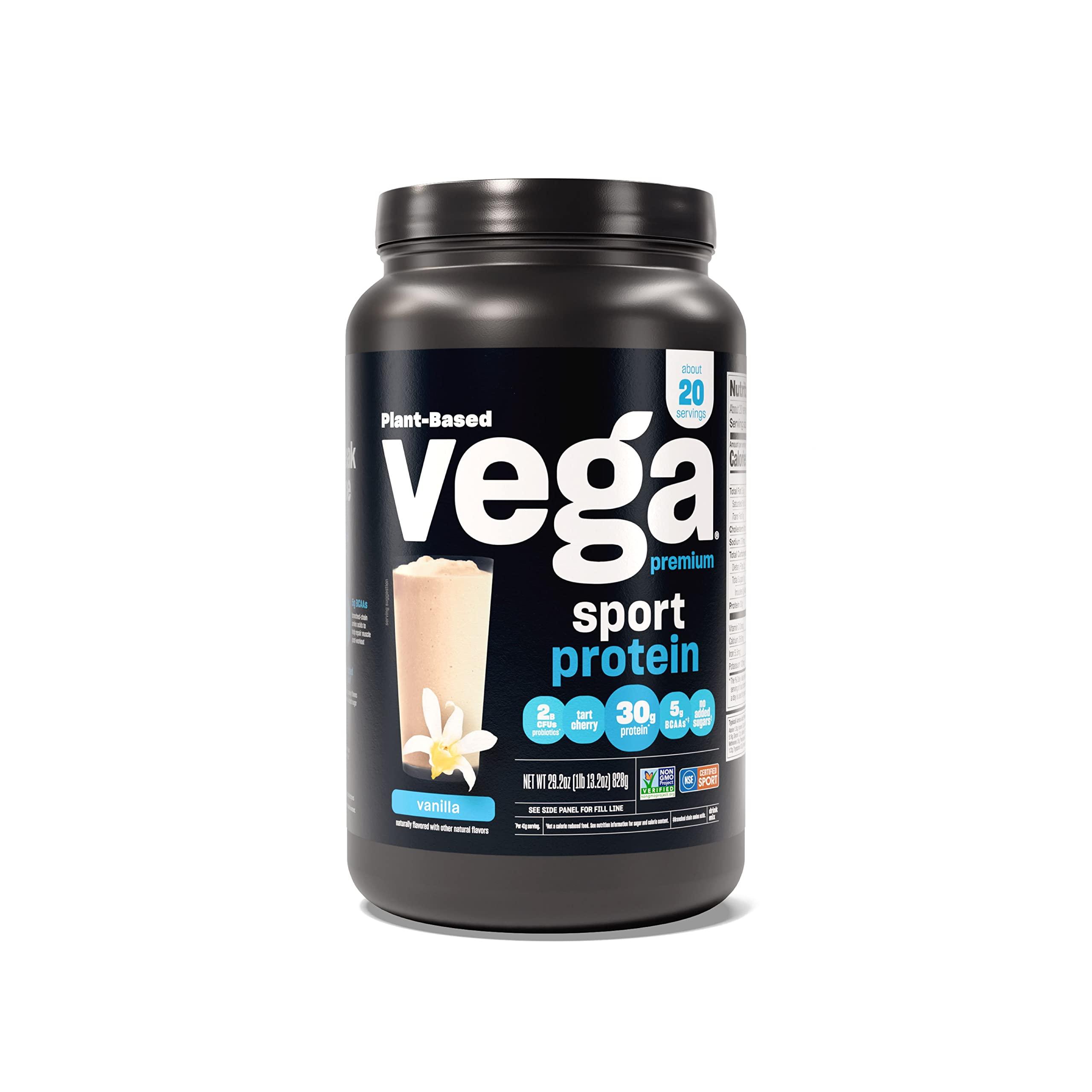 Vega Vega Premium Sport Protein Vanilla Protein Powder, Vegan, Non GMO & Premium Sport Protein Vanilla Protein Powder, Vegan, Non GMO