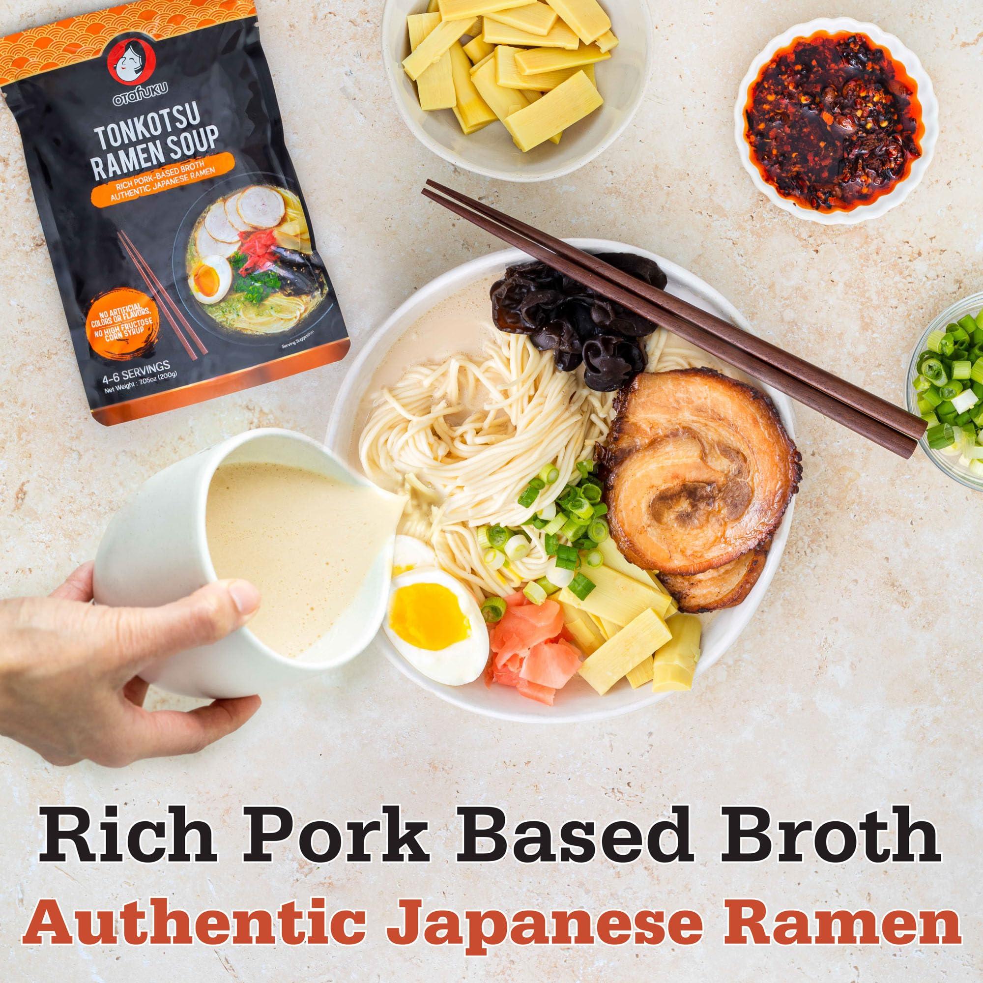Otafuku Otafuku Tonkotsu Ramen Shoyu Broth Concentrate, Rich Pork-Based Soup Mix for Authentic Japanese Ramen Noodles, 7.5oz (6 Pack)