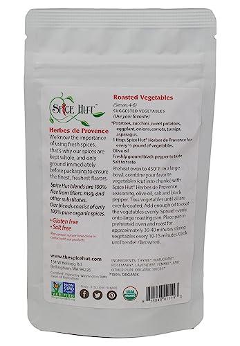The Spice Hut Spice Hut - Organic Herbes De Provence Seasoning Mix with Lavender, Salt Free, Authentic Provencal Blend- French Herbs de Provence Spice for Cooking Roasted Chicken, Vegetables, Soup / All-Natural, Kosher, Vegan, Gluten Free, Keto -No MSG- 1oz Pack