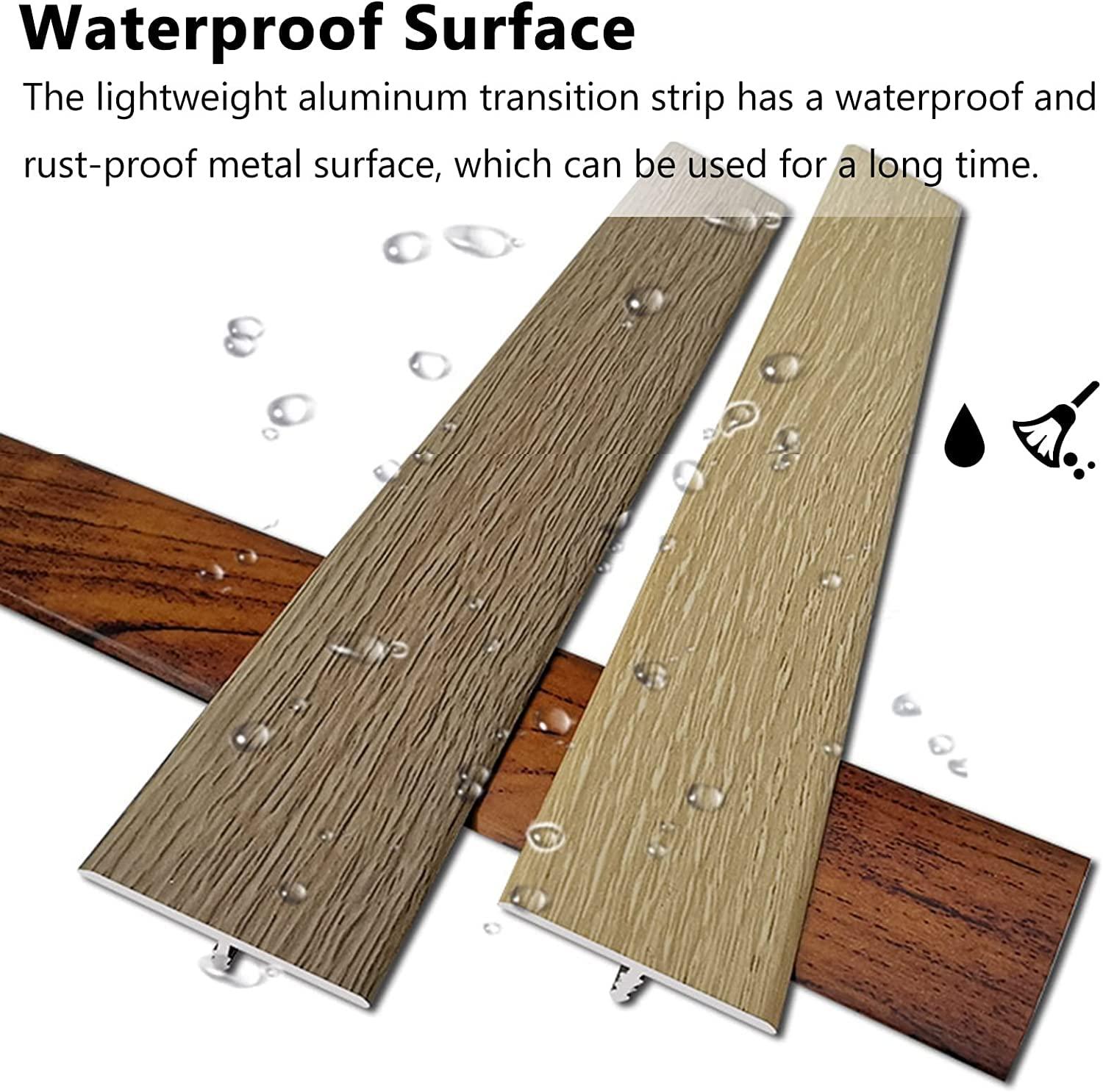 PWABAF T Molding Floor Transition Strip Laminate,Flat Carpet Trim/Aluminum Threshold Strips Self Adhesive,Wide 33mm Door Ramp with Wood Effect(Color:D,Size:Length 145cm(57in))