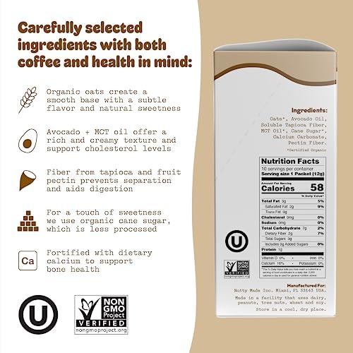 JOI Oat Milk Coffee Creamer, Sweetened 10ct Carton by JOI - Superfood, Vegan, Dairy Free, Plant Based, Kosher, Shelf-Stable, Barista, Fortified with Calcium. Use in Coffee or Protein Shakes. Single Serve.