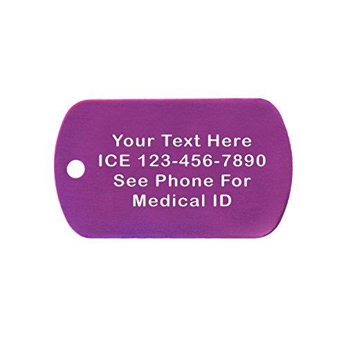 Goods For Giving Custom 2 Pack - Seizures Medical Alert ID Necklaces with Purple Custom Tags, Purple Silencers, and 30'' USA Chains