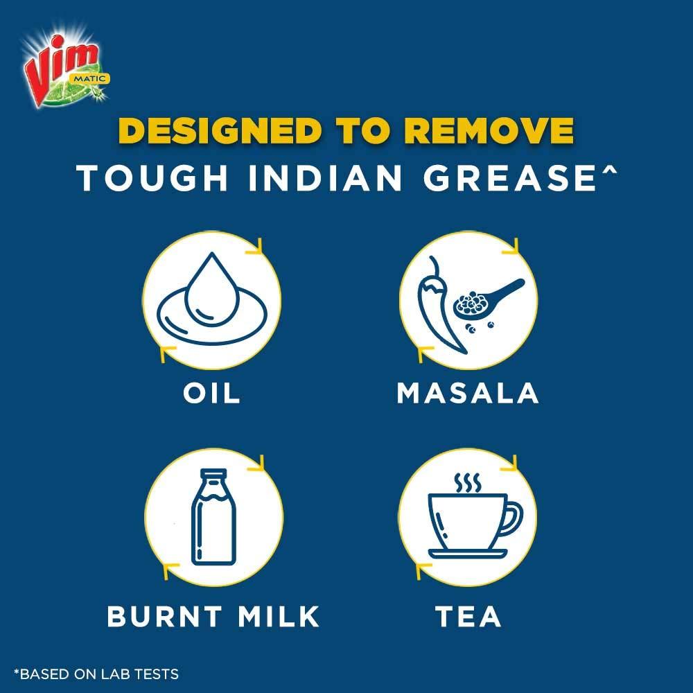 VIM Vim Matic Dishwash Detergent Powder, 1 kg | Suitable For All Dishwashers | With Powerful Enzymes To Cut Through Grease And Tough Stains