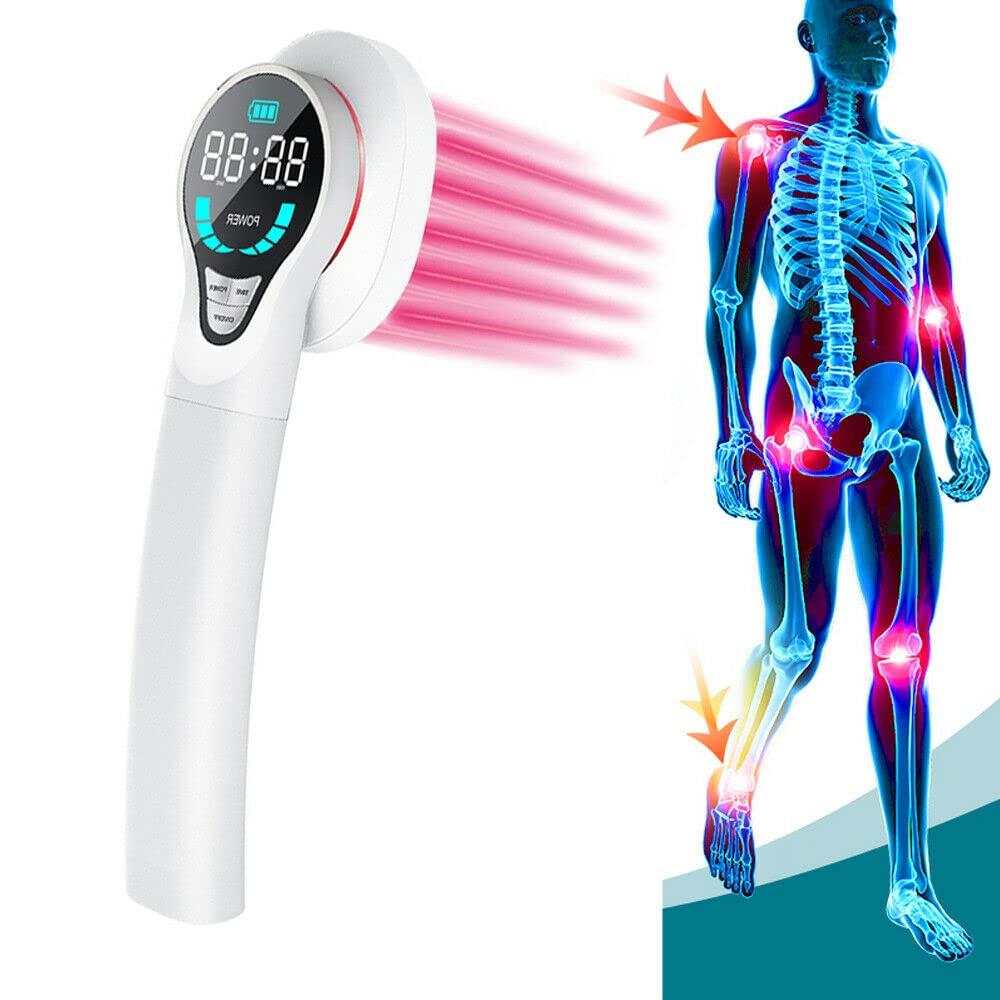 LASTEK-GD LASTEK-GD LASTEK Upgraded Pain Relief Device,13 x 650nm+4X 808nm Portable Red Light Therapy for Shoulder Back Muscle Knee Joints Pain White