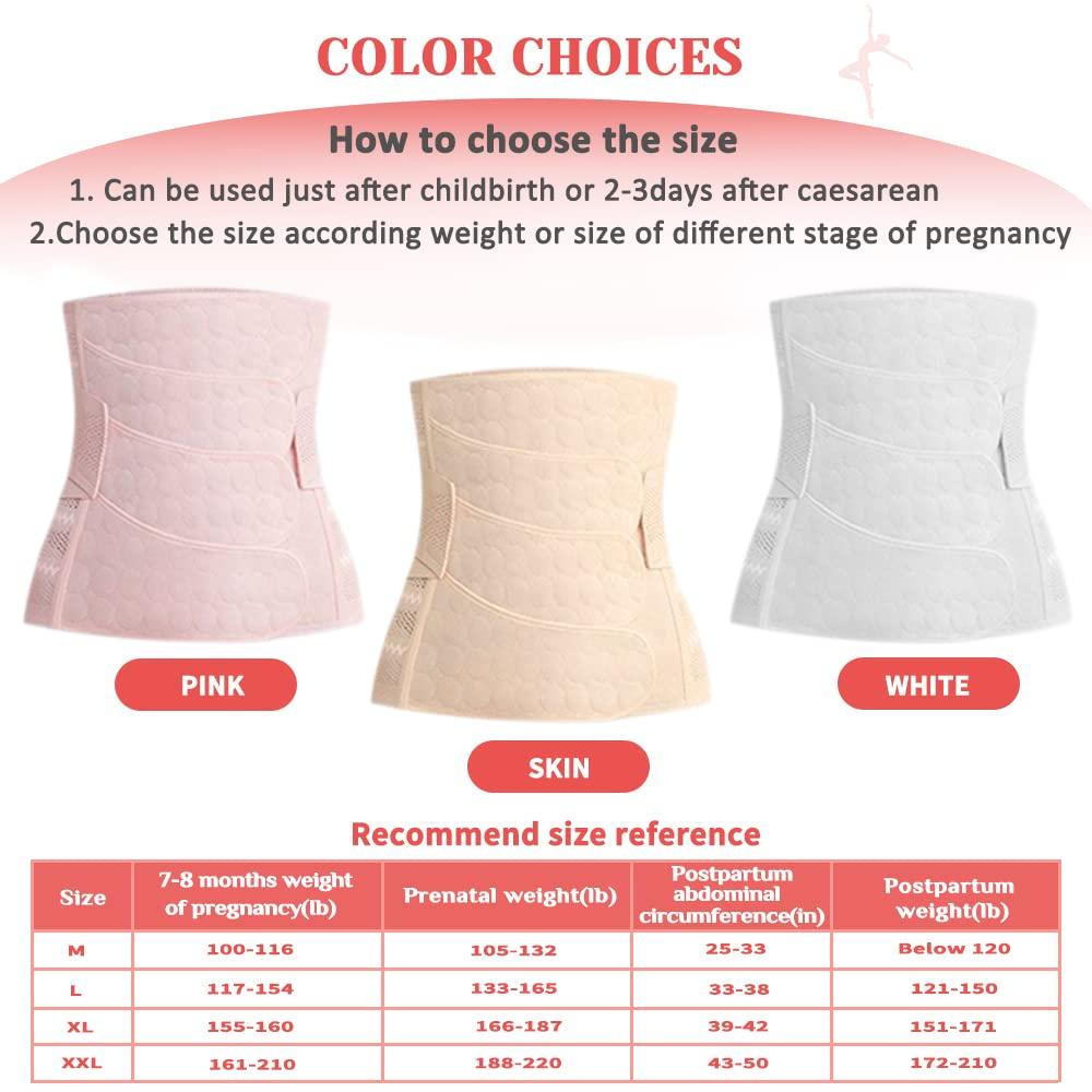 Lit-Pack Lit-Pack Belly Abdomen Pelvis Postpartum Belt Body Recovery Belly Slim After Childbirth Belt Girdle Belly Binder (white, Large)