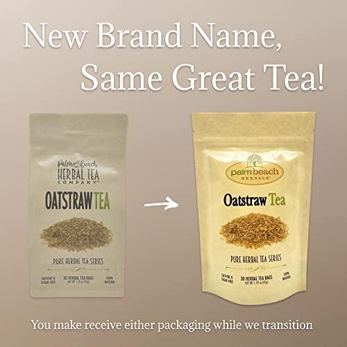Palm Beach Medicinal herbs Oatstraw Tea - Pure Herbal Tea Series by Palm Beach Herbals (30 Tea Bags) 100% Natural