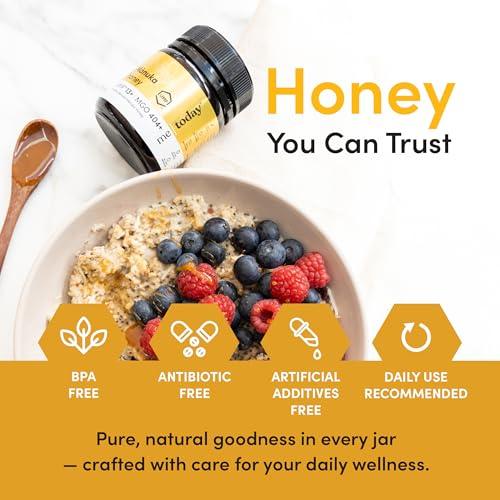 me today Me Today Manuka Honey, UMF 13+/MGO 404+ from New Zealand Authentic, Raw & Unpasteurized Honey | Raw Manuka Honey for Daily Wellness Support | Delicious Honey Crafted by Bees in 8.8oz