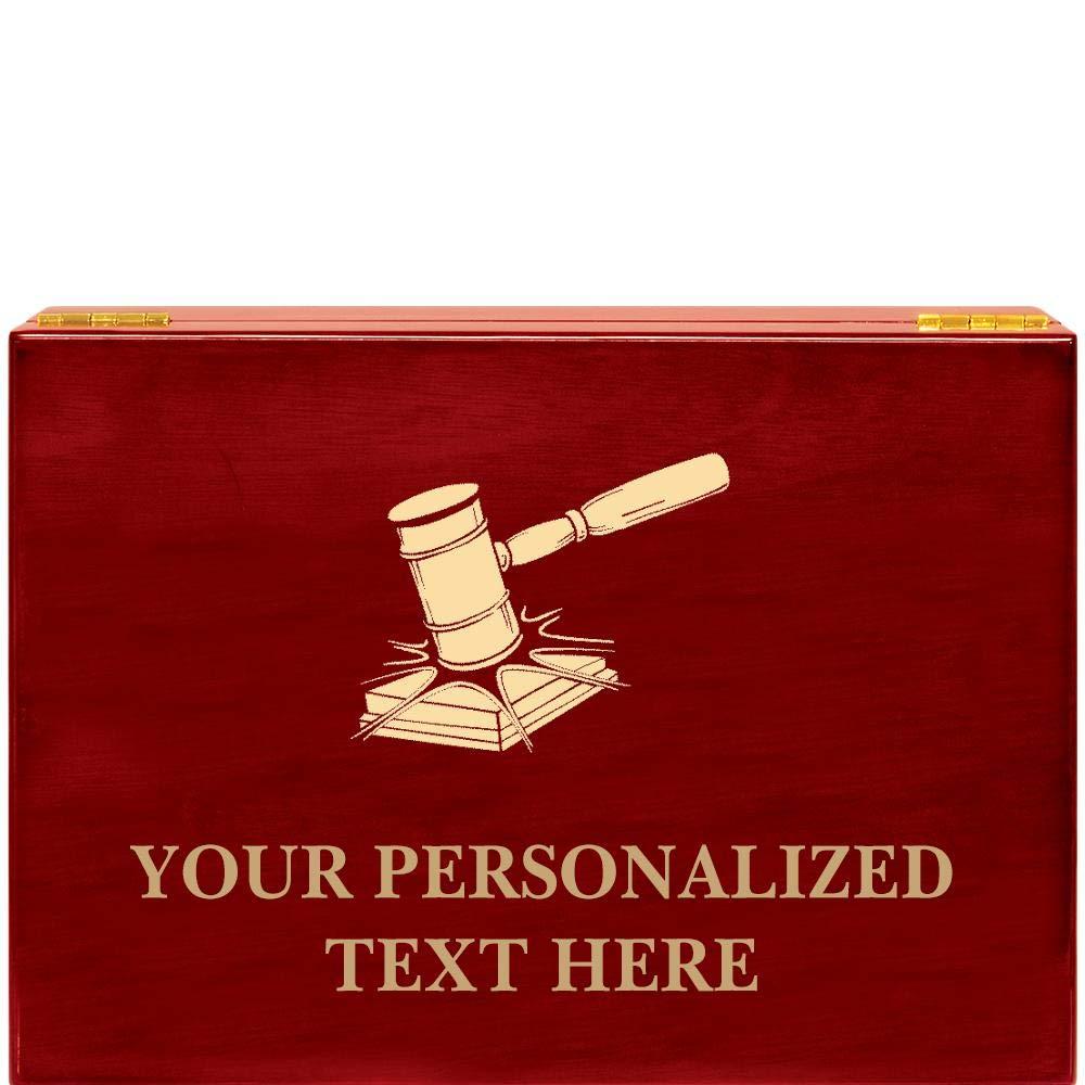 Crown Awards Crown Awards Gavel Rosewood Humidor Gift, Customize with Your Own Text Engraving