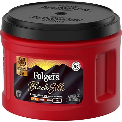 Folgers Folgers Black Silk Dark Roast Ground Coffee, 20.6 Ounces (Pack of 3)