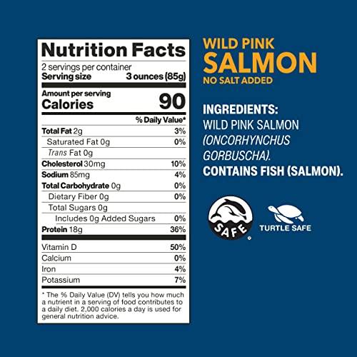 Wild Planet Wild Planet Wild Pink Salmon No Salt Added, Canned Salmon, Sustainably Wild-Caught, Kosher 6 Ounce can (Pack of 6)