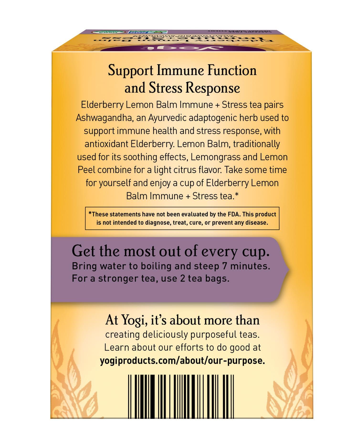 Yogi Tea Yogi Tea Organic Lemon Balm Elderberry Immune Stress Tea, 16 CT