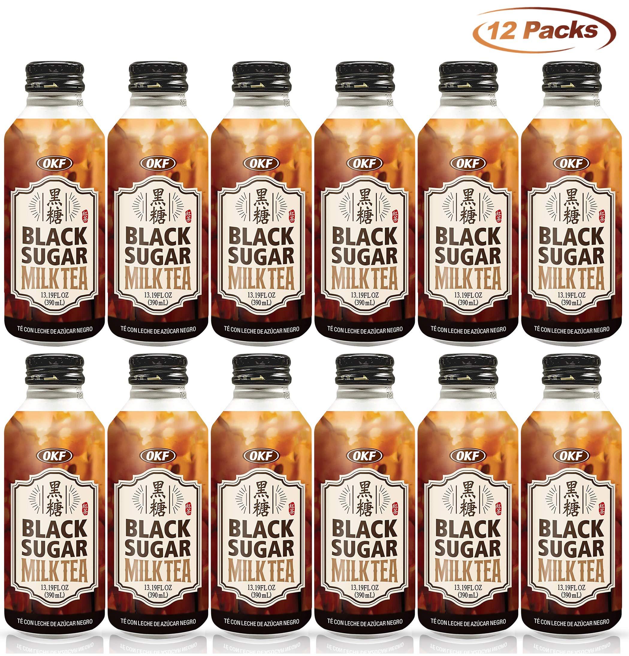 OKF OKF Black Sugar Milk Tea, Boba' s Perfect Partner. 13.19 Fluid Ounce (Black Tea, 12 Pack)