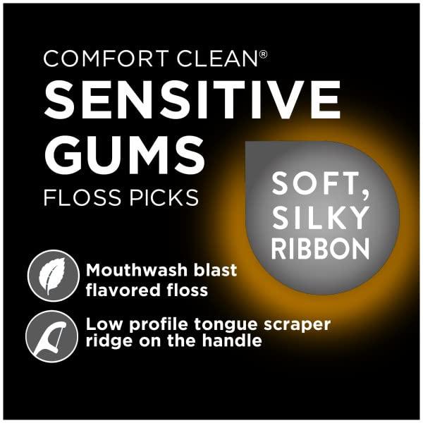 DenTek DenTek Comfort Clean Sensitive Gums Floss Picks, Soft & Silky Ribbon, 150 Count, 6 Pack