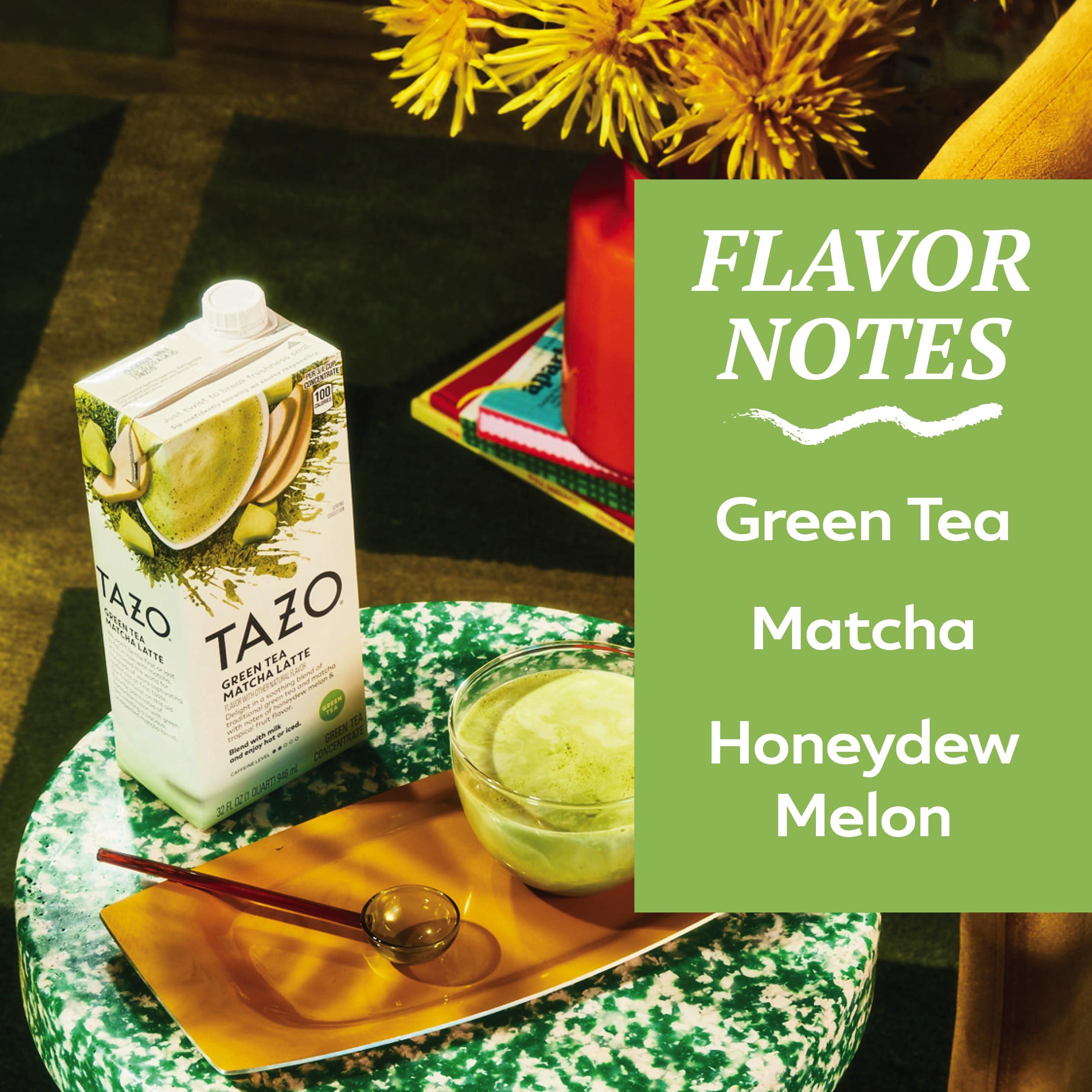 TAZO TAZO Green Tea Matcha Latte Concentrate, Easy-to-Serve Matcha Tea for Everyday Lattes, Mocktails, Hot or Iced, 32 oz Carton (Pack of 2)