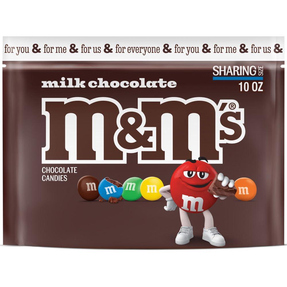 M&M\'S M&M\'S Milk Chocolate Candy, Sharing Size, 10 oz Resealable Bag