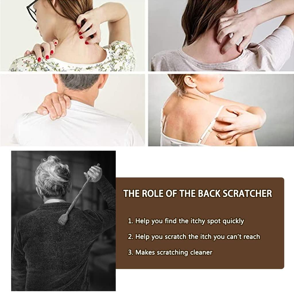 FGQuelle Back Scratcher for Men Household Medium and Long Handle Backscratchers, Elderly Use Hand Polished Wood Scratching, Great Gift (Color : Red*2, Size : 45.5cm)