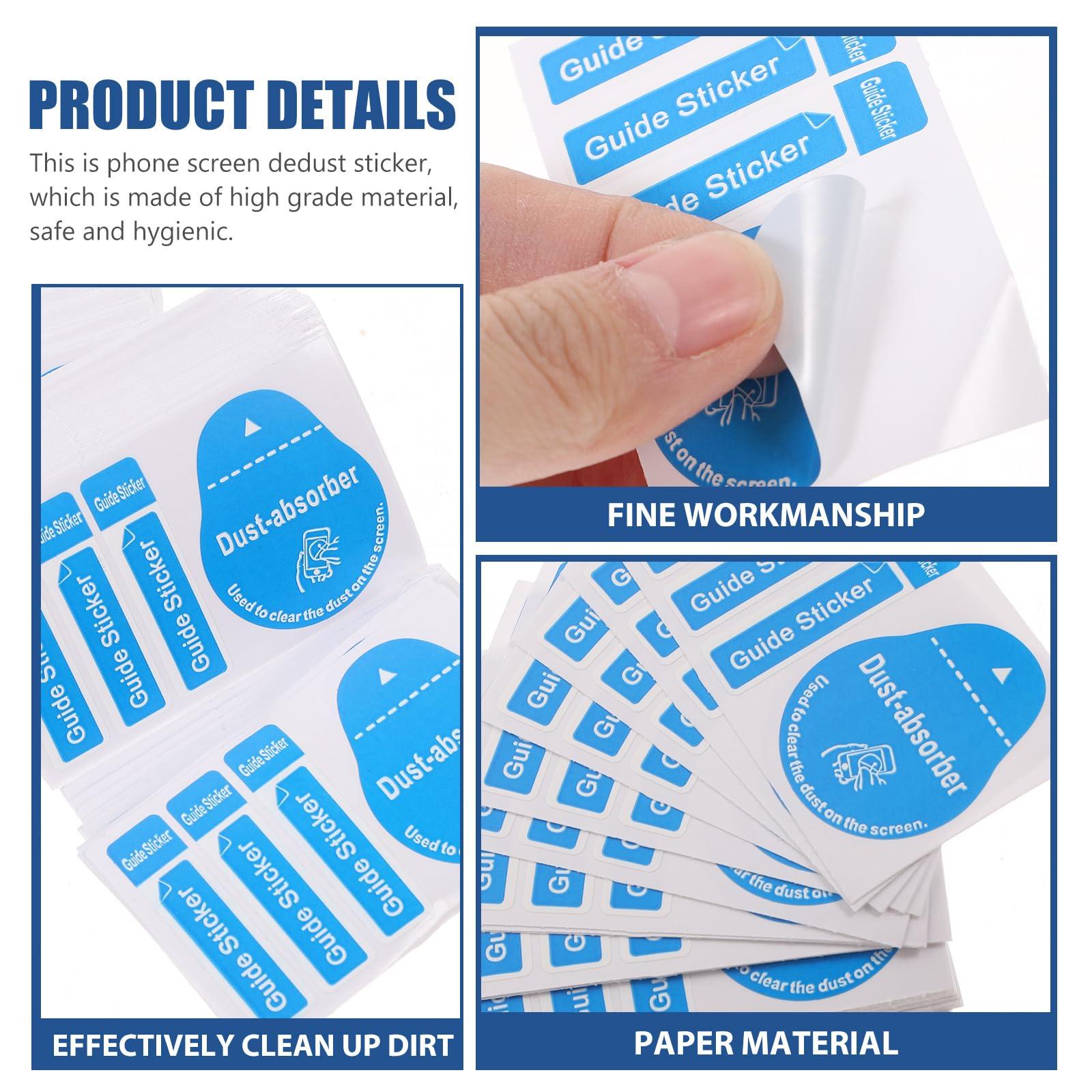 ORFOFE ORFOFE 400pcs Film Dust Removal Sticker Cleaning Tool Telephone Dedust Sticker for Phone Laptop Sticker Screen Removal Sticker Dust Remover Phone Dedust Sticker Blue Lens Paper