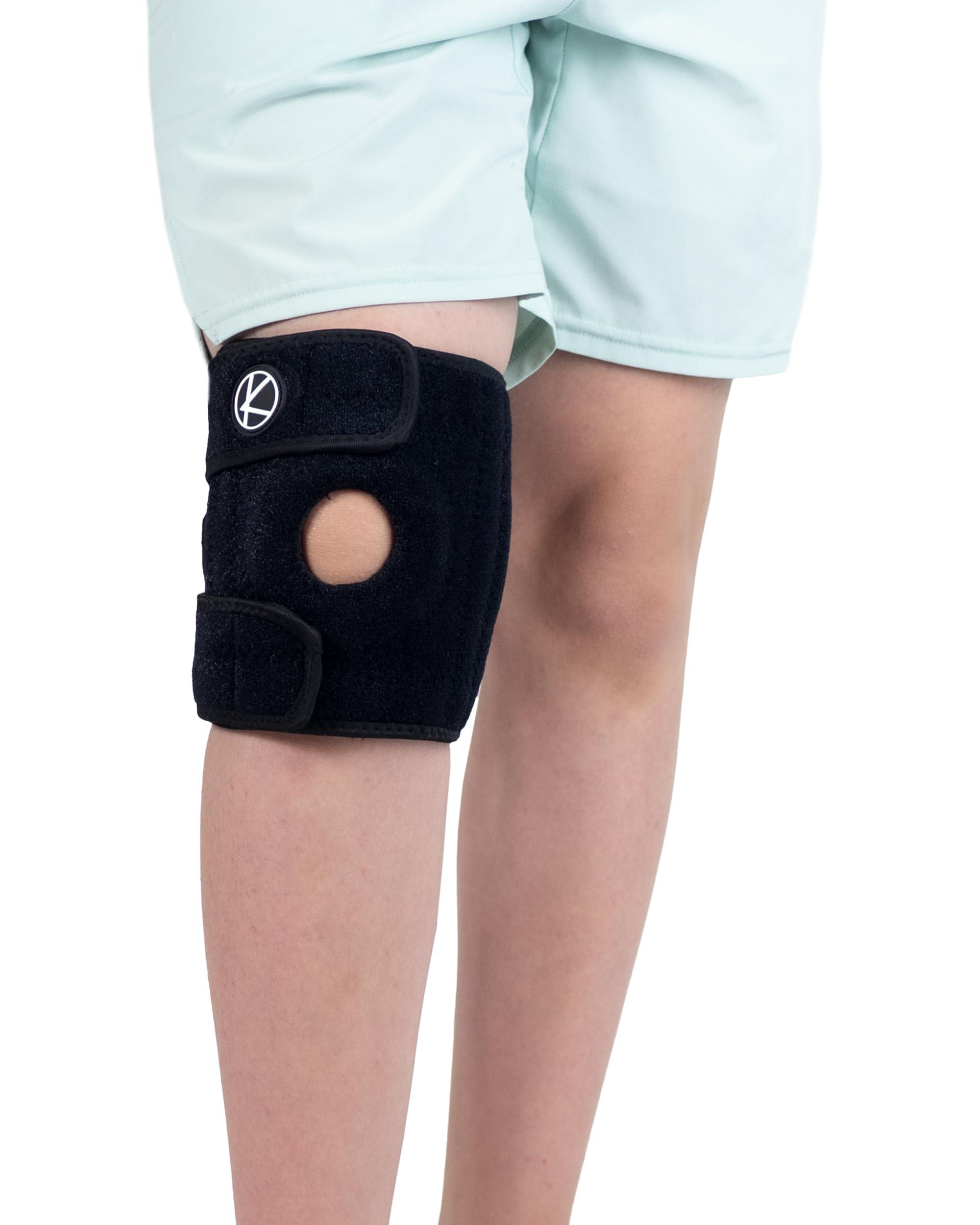 KARM KARM Kids Knee Brace - Osgood Schlatter Knee Brace Youth for Kids, Sports, Pain, Arthritis, Patella, Meniscus Tear, MCL, ACL - Adjustable Compression Support for Child, Boys & Girls (Black)