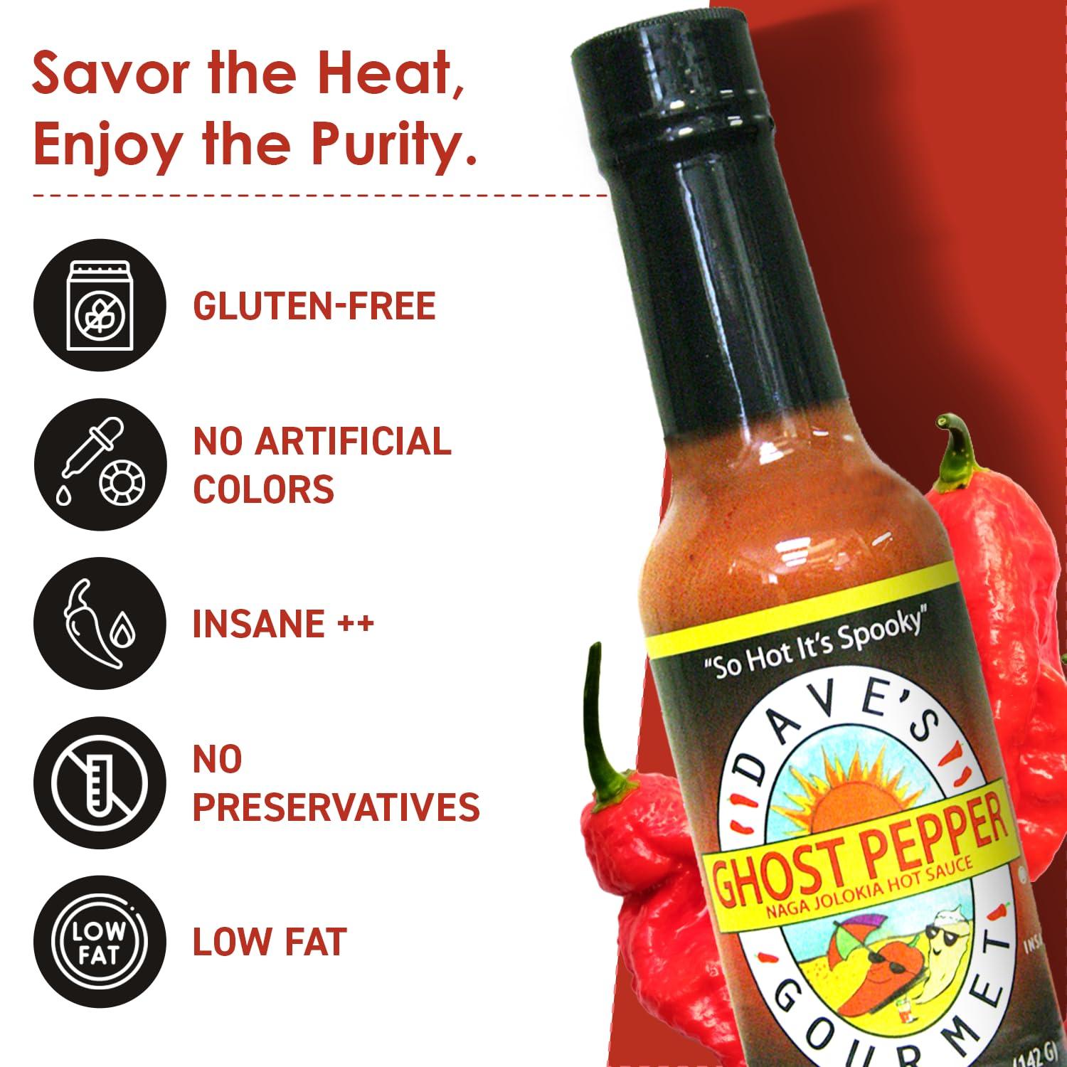 Dave\'s Gourmet Dave\'s Gourmet Ghost Pepper Naga Jolokia Hot Sauce Full Flavored Exceptionally Hot - 1 Gallon