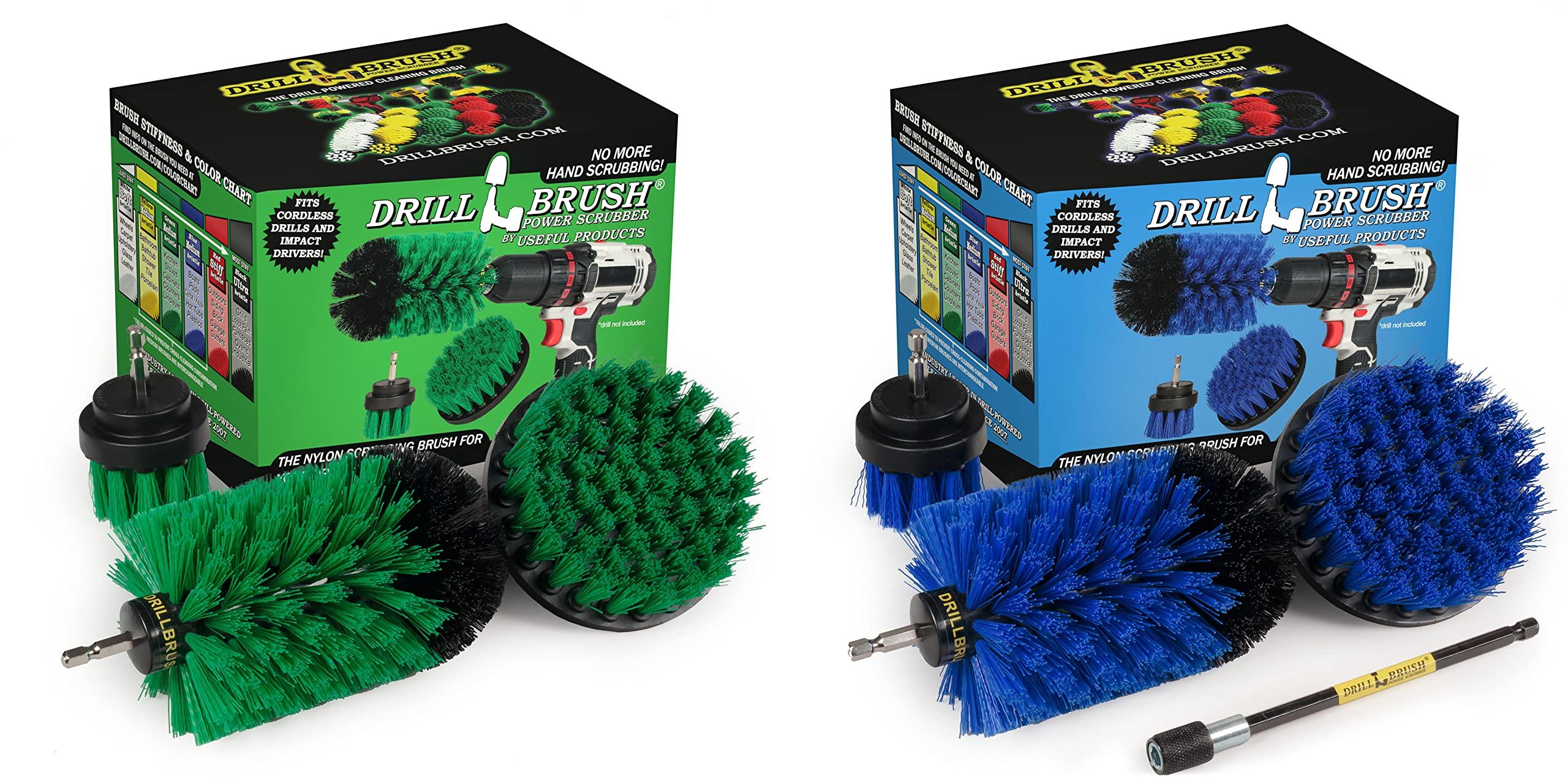 Drill Brush Power Scrubber by Useful Products 7 Piece Drillbrush Bundle - Kitchen Cleaning Brush Drill Attachments - Pool Cleaning Brush - Extension Attachment for Drill - Aquarium Cleaning - Oven Cleaner - Tile - Grout