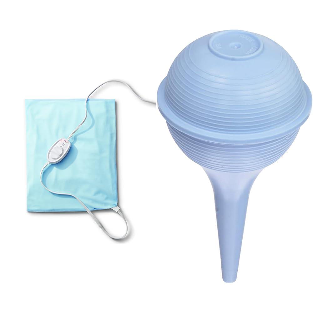 Sunbeam Sunbeam Heating Pad for Back, Neck, and Shoulder Pain Relief with Sponge for Moist Heating Option & DMI Baby Nasal Aspirator, Ear Syringe, Clears Airway & Nasal Passages, Gentle Suction
