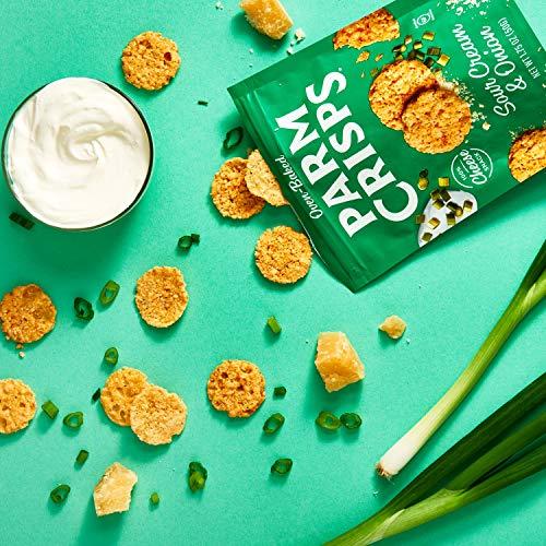 Parmcrisps ParmCrisps – Sour Cream & Onion Cheese Parm Crisps, Made Simply with 100% REAL Cheese | Healthy Keto Snacks, Low Carb, High Protein, Gluten Free, Oven Baked, Keto-Friendly | 1.75 Oz (Pack of 12)