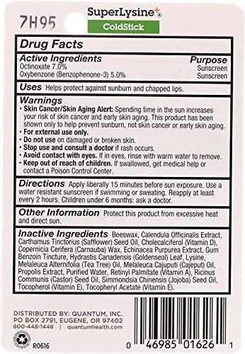 Quantum Research Quantum Health Lysine+ Coldstick, SPF 21, 0.17 Ounces (Value Pack of 3)