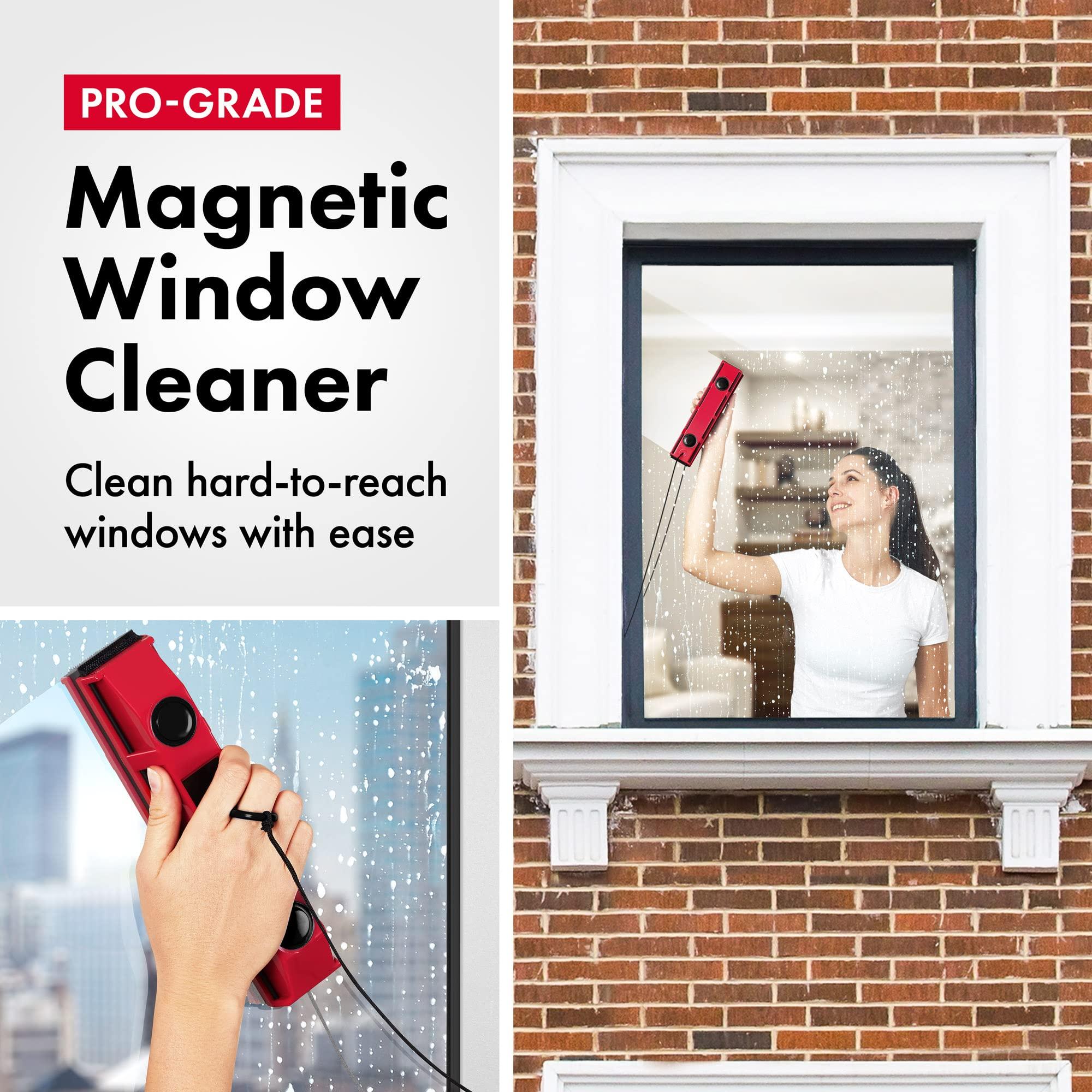 Tyroler Bright Tools Tyroler Magnetic Window Cleaner | for Single-Glazed Windows 0.1\"-0.3\" ONLY | The Glider S-1 Glass Cleaner | 3M Anti-Fall Rope | Double-Sided Cleaning