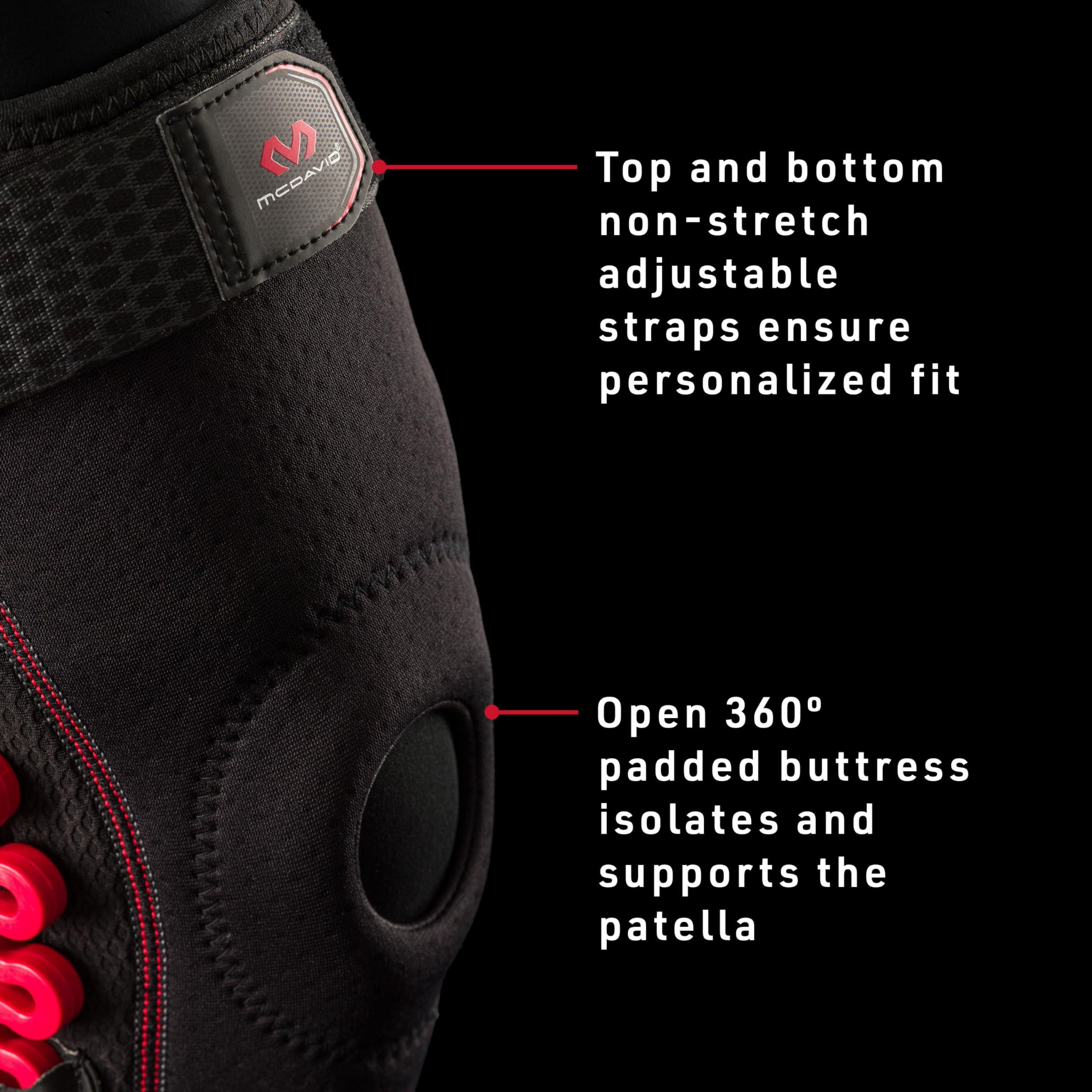 McDavid McDavid NRG Max Support Knee Brace, Compression Brace w/Spring Hinges for Injury Recovery, Pain, Fits Right or Left Leg