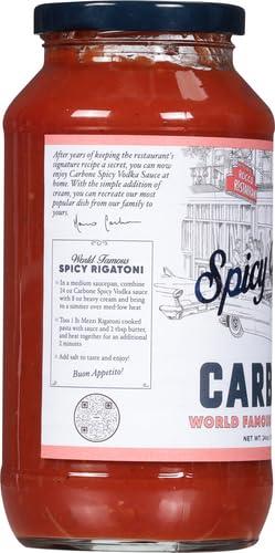 Carbone Carbone Spicy Vodka Pasta Sauce | World Famous Signature Recipe | Slow-Cooked with 100% Italian Tomatoes | Vegetarian, Gluten Free, Low Carb, Keto Pasta Sauce, 24 Fl Oz
