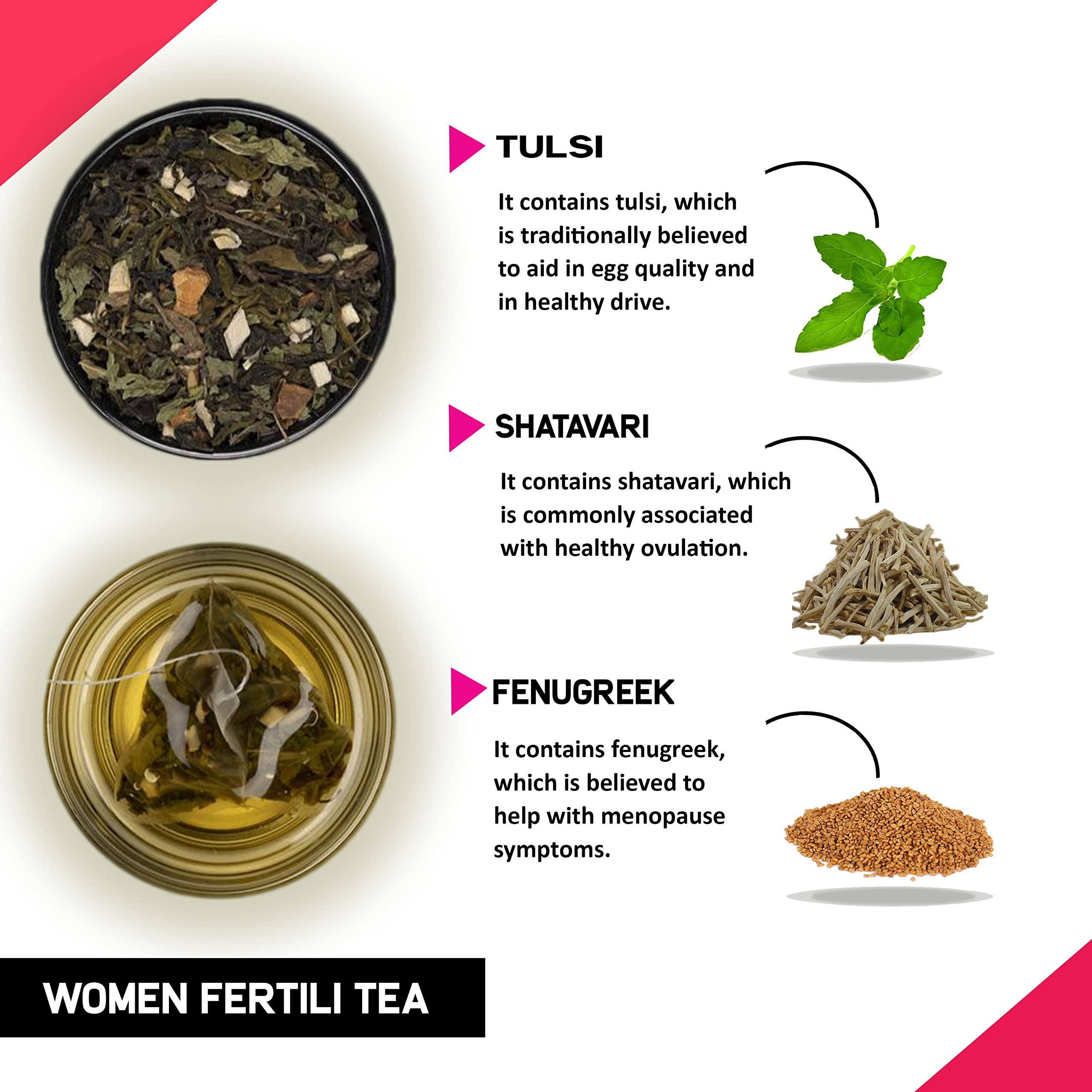TEACURRY Teacurry Women Fertility Tea - 1 Month, 30 Teabags - Helps to Boost Natural Fertility, Improve Hormonal Imbalance, Preconception Support - Women Fertili Tea