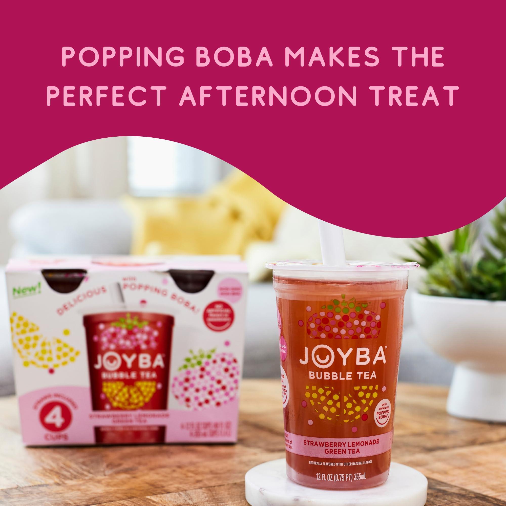 JOYBA Joyba Bubble Tea Strawberry Lemonade Green Tea, 4 Pack, 12 fl. oz. Cups