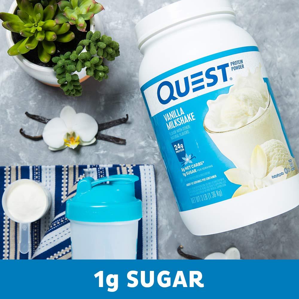 Quest Nutrition Quest Nutrition Vanilla Milkshake Protein Powder; 24g of Protein; 1g of Sugar; Low Carb; Gluten Free; 3 Pound, 43 servings