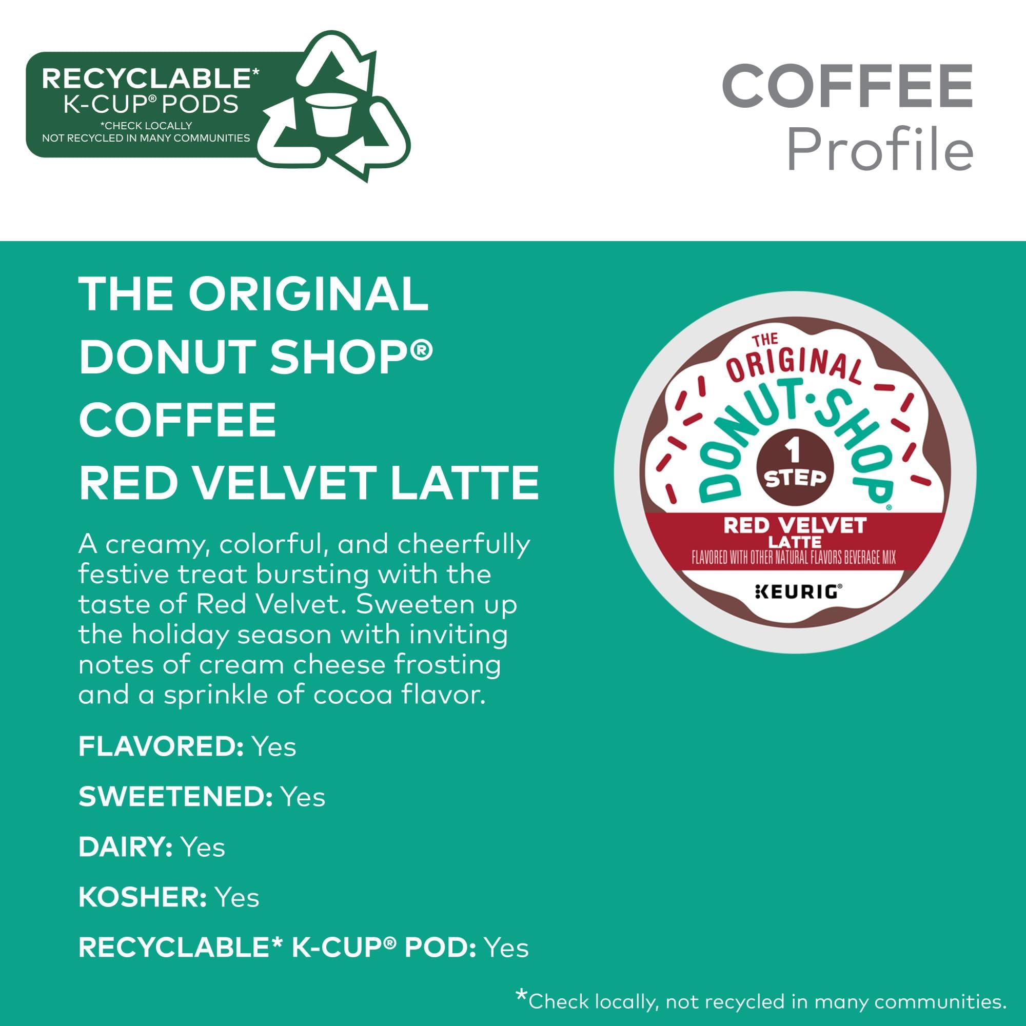 The Original Donut Shop The Original Donut Shop One-Step Red Velvet Latte, Keurig Single Serve K-Cup Pods, 20 Count