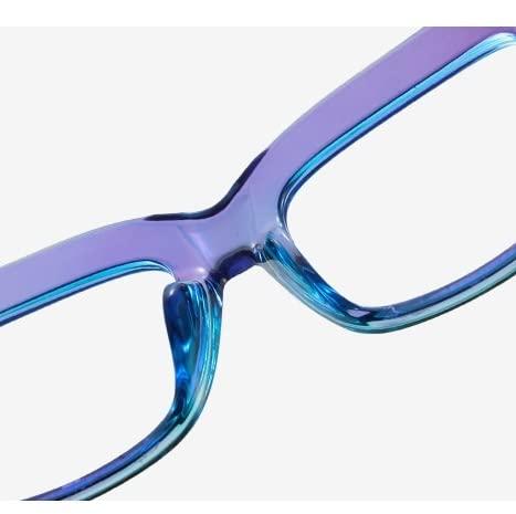 NEWADA NEWADA Oversized Cat Eye Sturdy Personality Colorful Reading Glasses Women, Large Frame Blue Light Blocking Computer Readers (Color : Blue-Green, Size : +200)