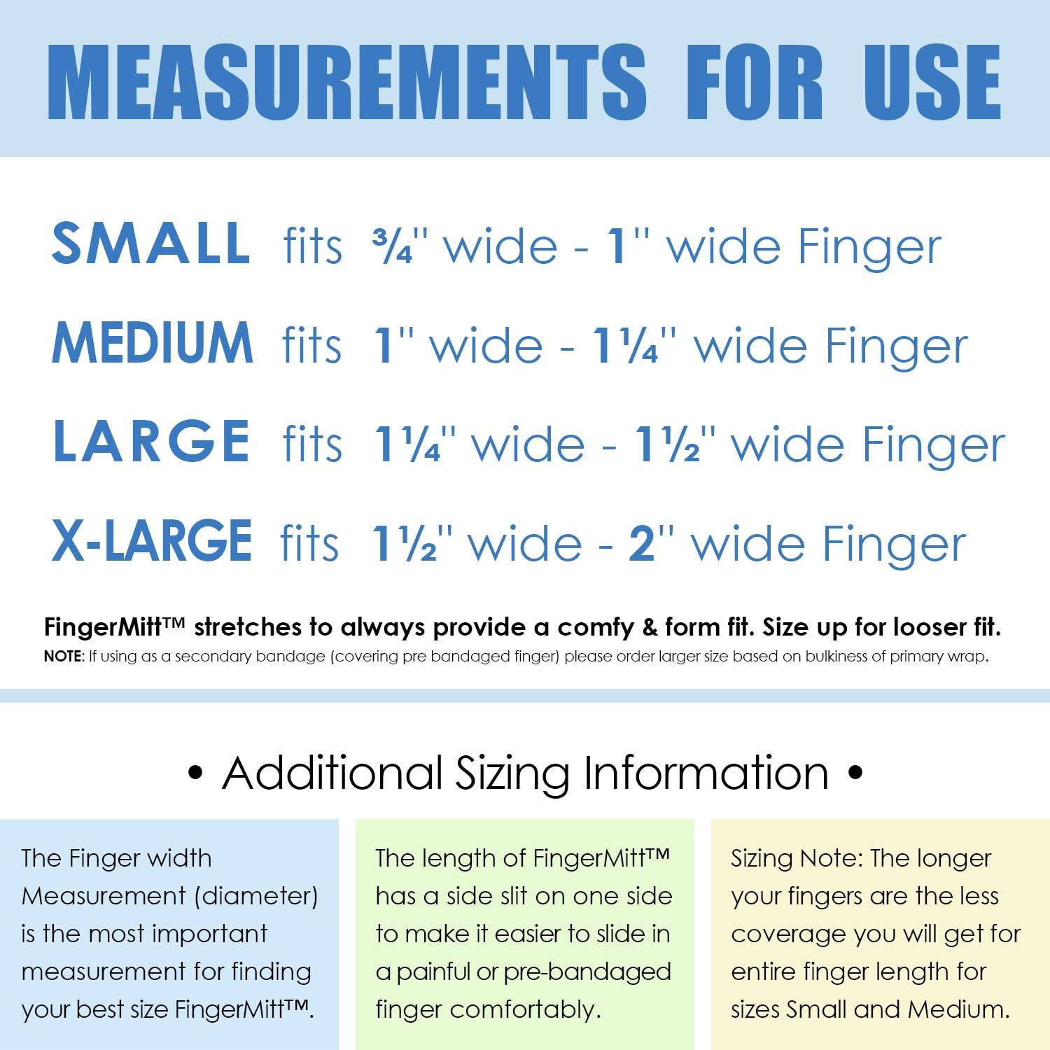 BOUNCEBACK MediMitt FingerMitt Non Adhesive Fingertip and Full Coverage Bandages with Fastening Strap (Large (10 Pack))