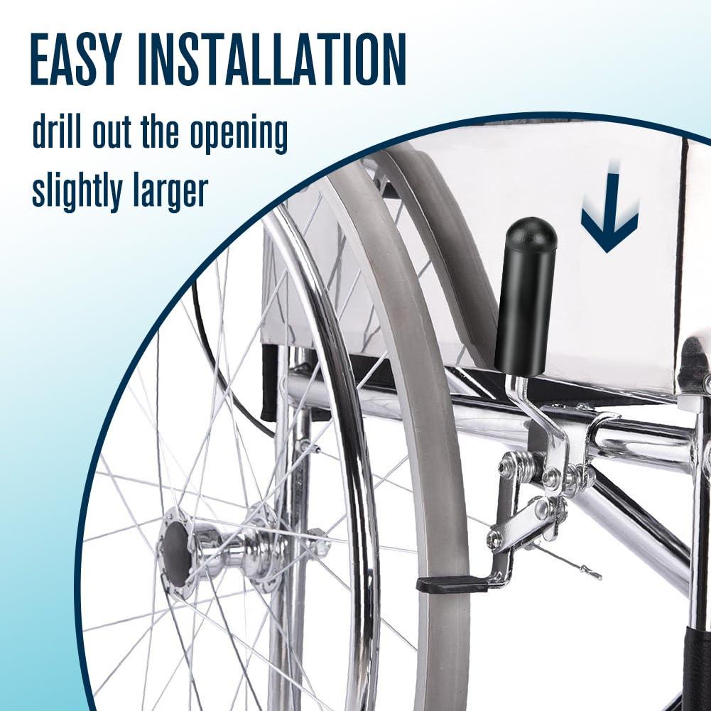 FVRITO FVRITO 4-Pack Rubber Tips for 5/8\" Wheelchair Handle Brake, Wheelchair Wheel Lock Cover Perfect Replacement for Rollator Transport Wheelchair, Lightweight Foldable Wheelchair Accessories