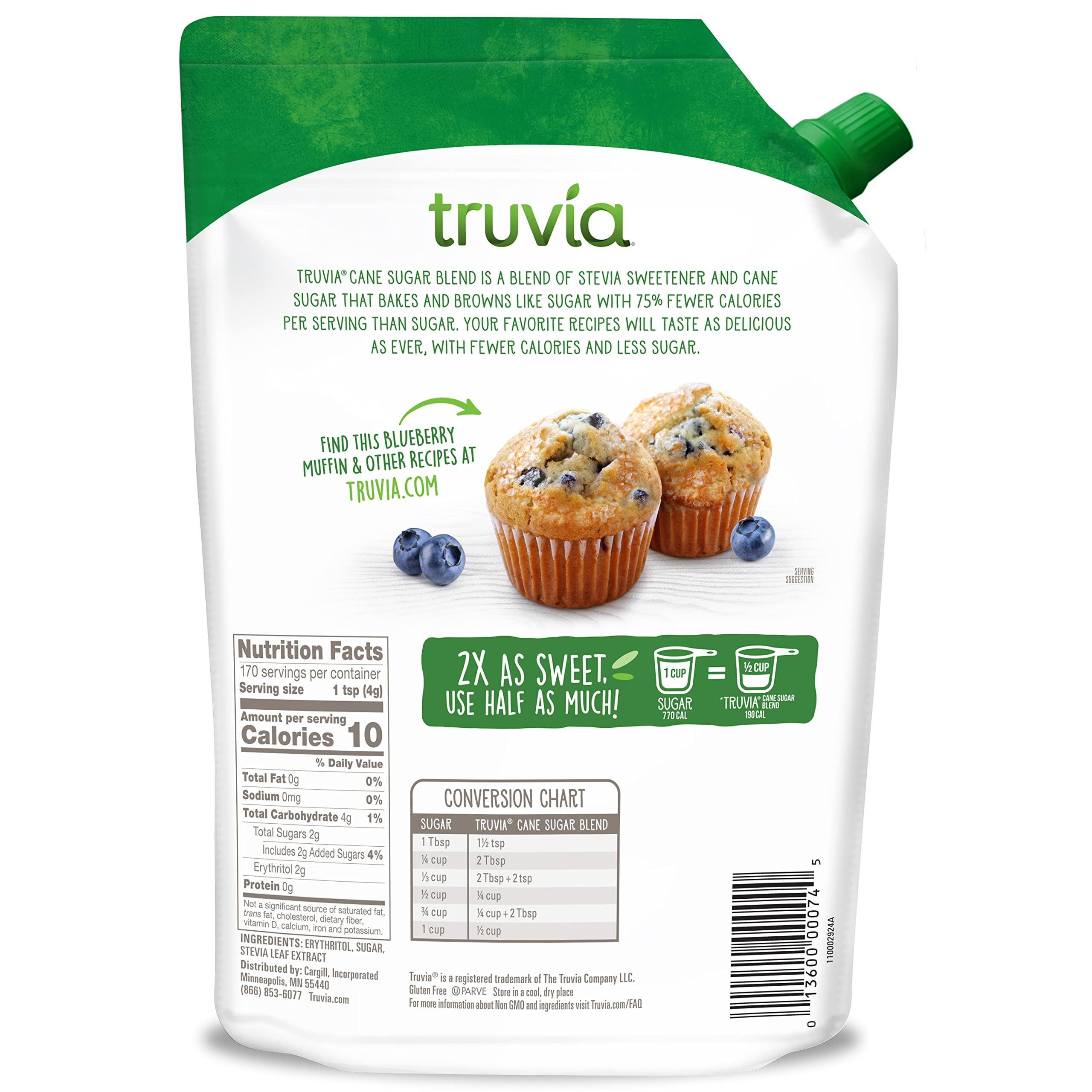 Truvia Truvia Cane Sugar Blend, Natural Stevia Sweetener and Cane Sugar, 24 oz