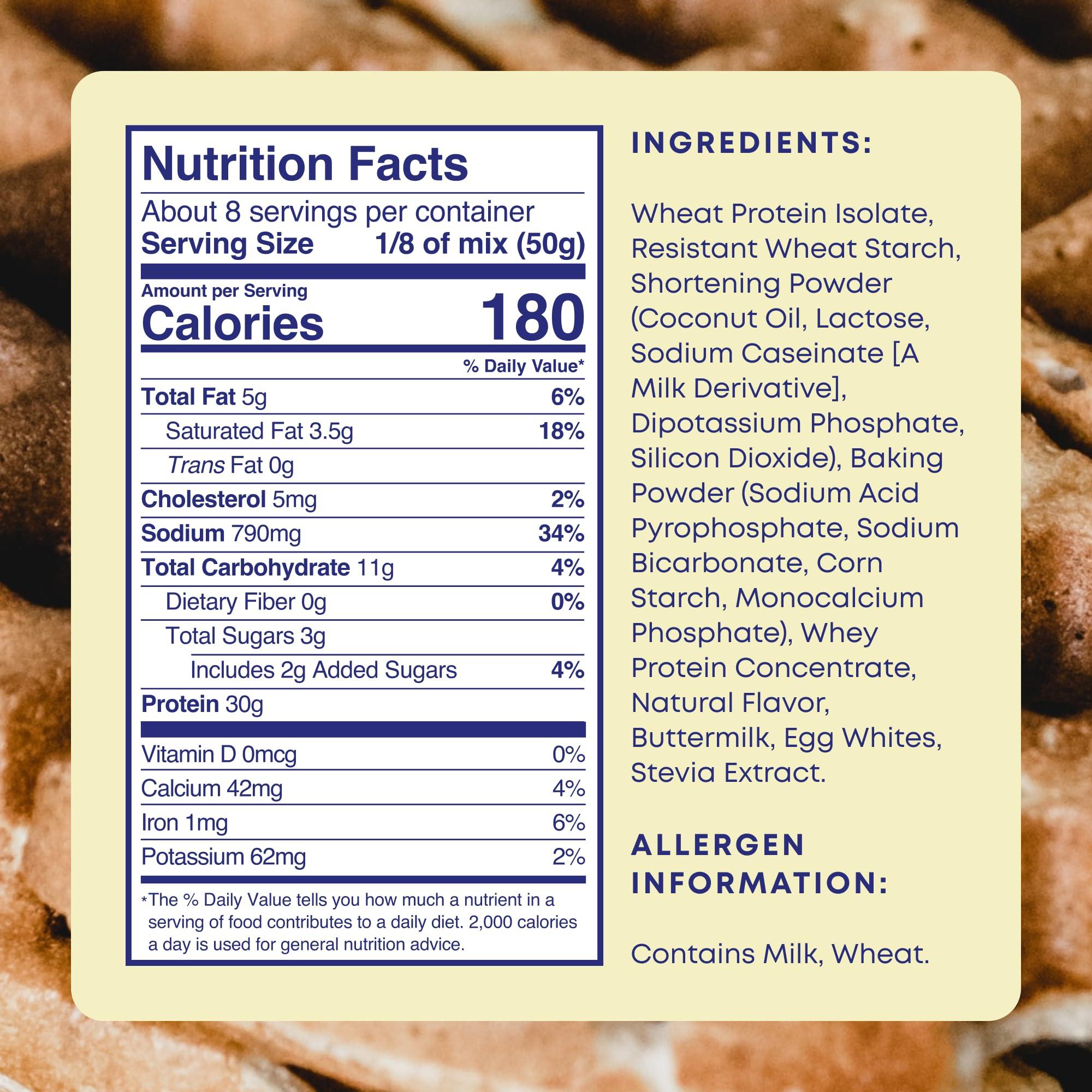 Phoros Nutrition Protein Pancake Mix & Protein Waffle Mix by Phoros Nutrition, 30g of Protein, Low Carb, High Protein, Keto-Friendly, Whey Protein, Whole Grain Oats, Whole Wheat Pancakes, Just Add Water (Buttermilk)