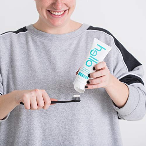 hello Hello Oral Care Fluoride Free Antiplaque and Whitening Toothpaste Vegan SLS Free with Tea Tree Oil Coconut Oil, Natural Peppermint, 4.7 Ounce