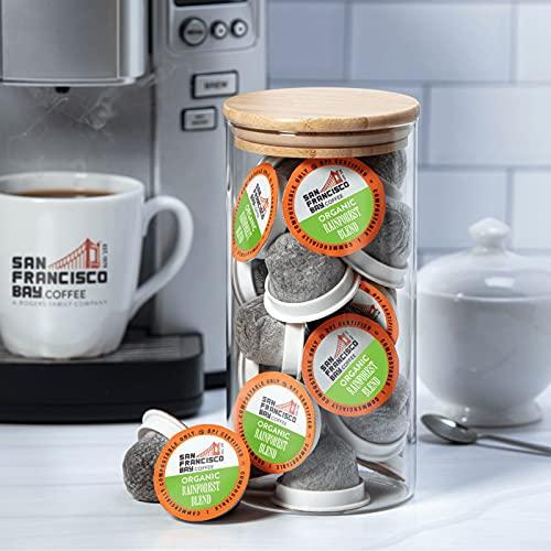 SAN FRANCISCO BAY San Francisco Bay Compostable Coffee Pods - Organic Rainforest Blend (12 Ct) K Cup Compatible including Keurig 2.0, Medium Dark Roast