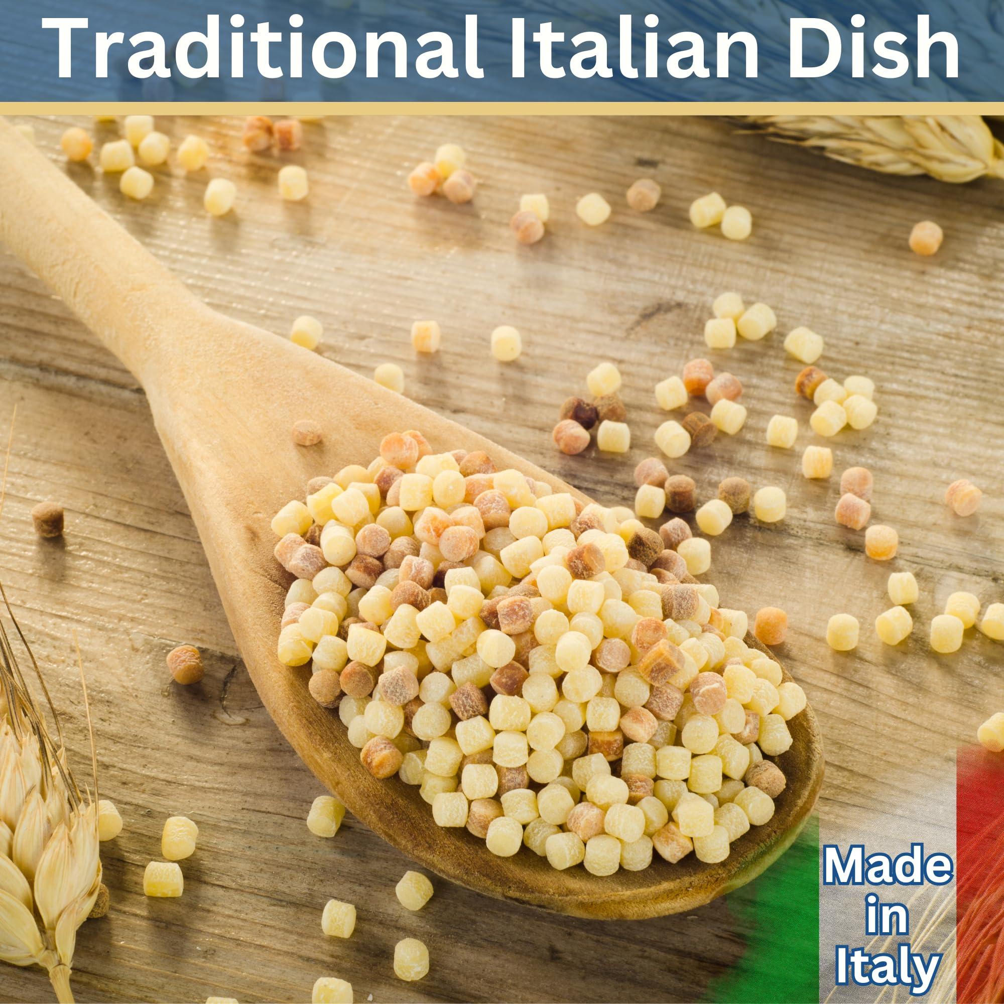 Badde Alba Sardinian Fregula Pasta Imported from Italy - Bronze Cut Fregola Pasta from Sardinia - Fregola Sarda Pasta Tostata Grossa - Toasted Coarse Grained - Made in Italy (17.6 oz | 500g) Badde Alba