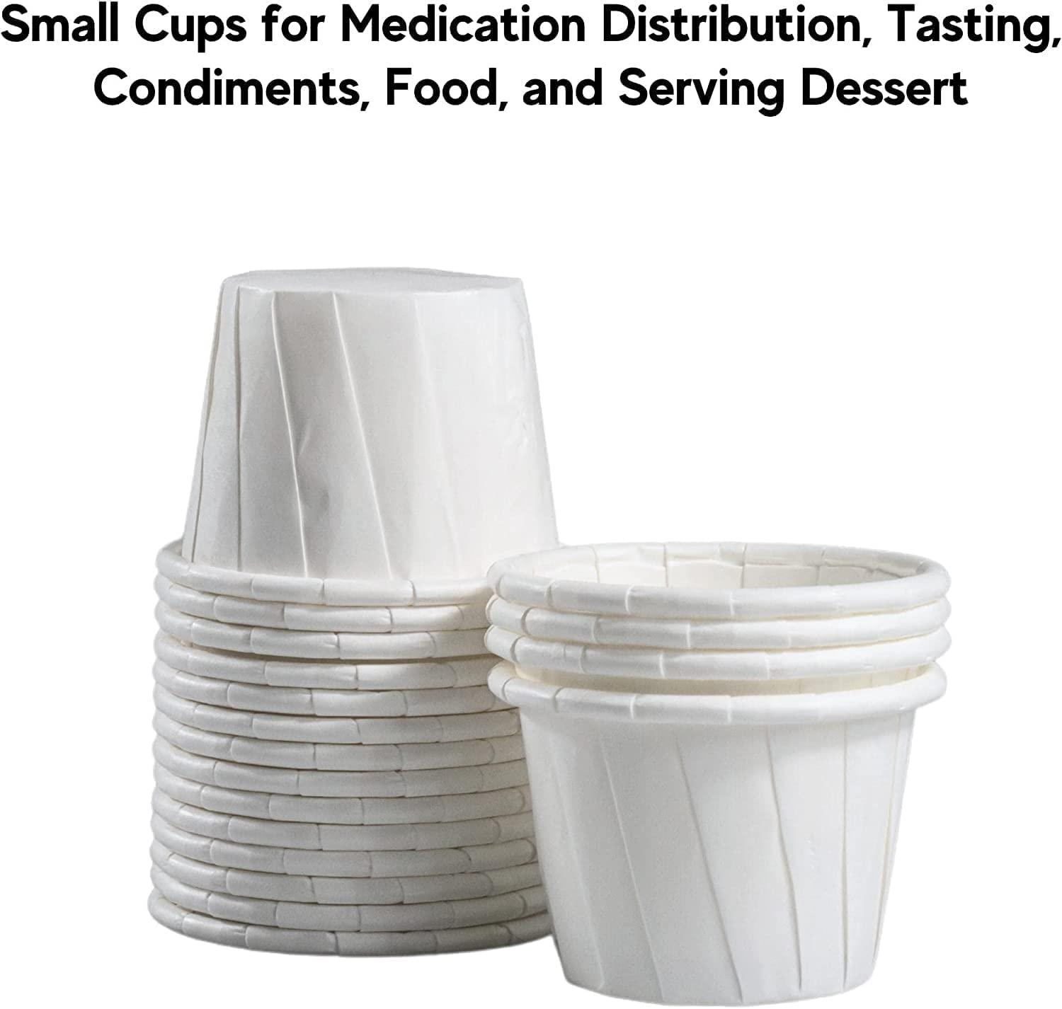 Vakly Disposable Paper Souffle Medicine Cups 3/4 oz [Pack of 2500] – (0.75 Ounce) Small Cups for Medication Distribution, Pills, Tasting, Condiments, Food and Dessert Serving
