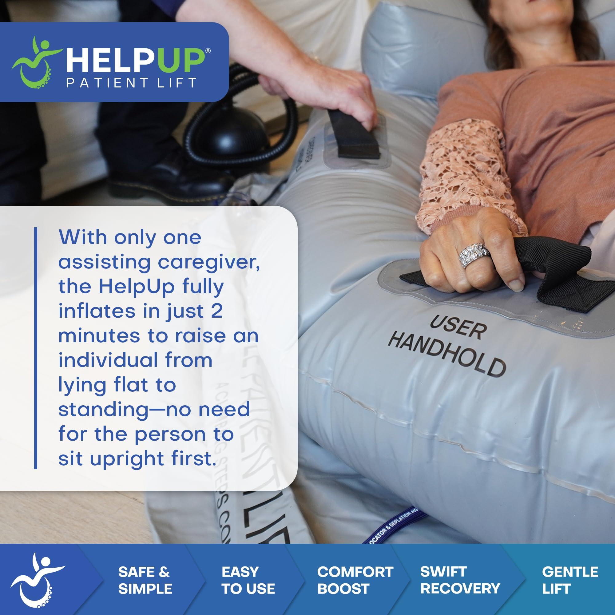 HelpUp HelpUp Inflatable Elderly Floor Assist Fall Recovery Chair Lift with Airlift Technology to Lift Fallen Seniors - Floor to Feet, Included Handheld Stand Aid, Grey - 300 lbs Capacity